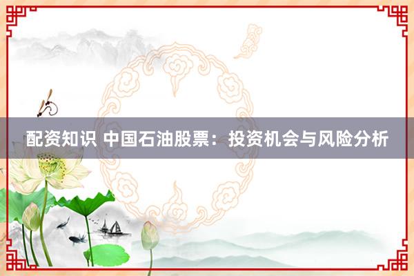 配资知识 中国石油股票：投资机会与风险分析