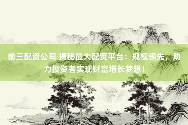 前三配资公司 揭秘最大配资平台：规模领先，助力投资者实现财富增长梦想！