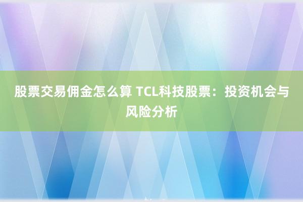 股票交易佣金怎么算 TCL科技股票：投资机会与风险分析