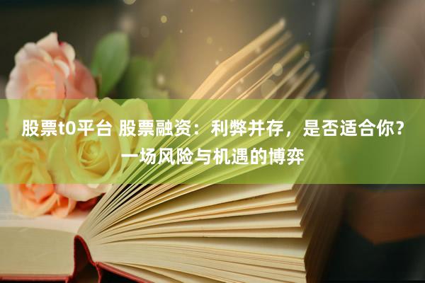 股票t0平台 股票融资：利弊并存，是否适合你？一场风险与机遇的博弈