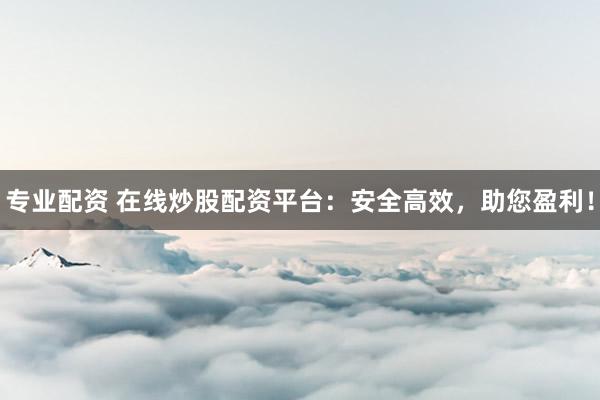 专业配资 在线炒股配资平台：安全高效，助您盈利！