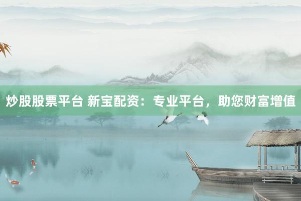 炒股股票平台 新宝配资：专业平台，助您财富增值