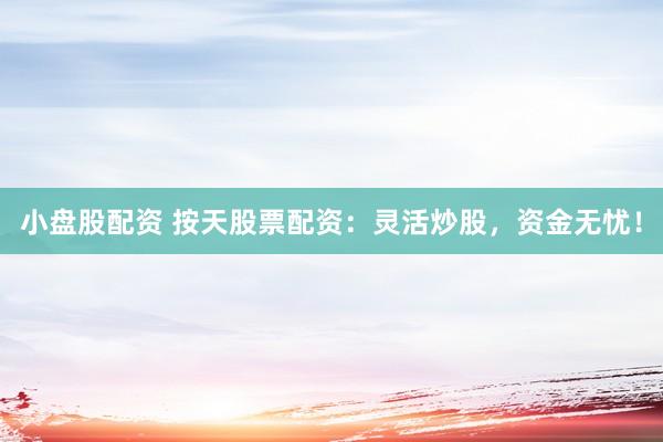 小盘股配资 按天股票配资：灵活炒股，资金无忧！
