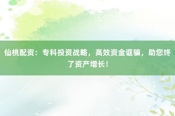 仙桃配资：专科投资战略，高效资金诓骗，助您终了资产增长！