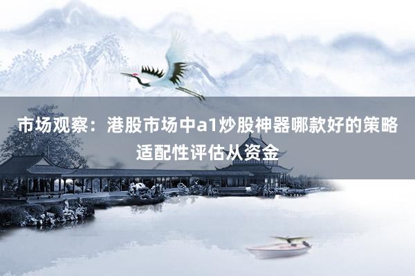 市场观察：港股市场中a1炒股神器哪款好的策略适配性评估从资金