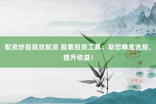 配资炒股就找配资 股票投资工具：助您精准选股，提升收益！